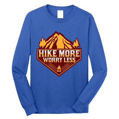 Hike More Worry Less Gift For Hikers Funny Hiking Camping Cool Gift Long Sleeve Shirt