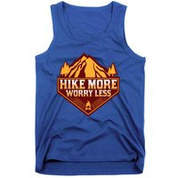 Hike More Worry Less Gift For Hikers Funny Hiking Camping Cool Gift Tank Top