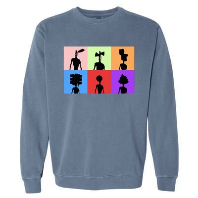 Horror Monster With Sirens For Heads Garment-Dyed Sweatshirt