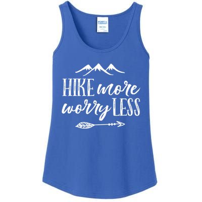 Hike More Worry Less Hiking Camping Gift Ladies Essential Tank