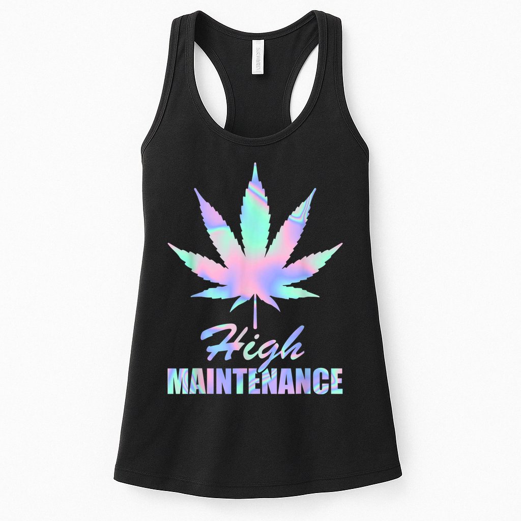 High Maintenance Weed Cannabis Pocket 420 THC Stoner Gift Womens Tank Top