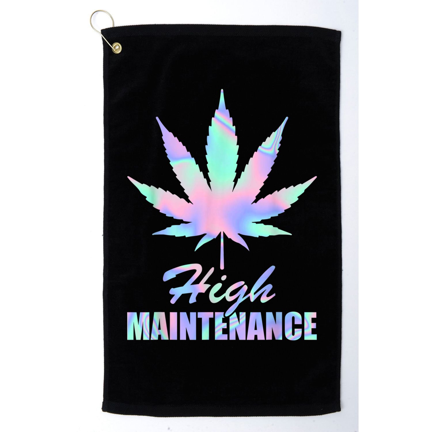 High Maintenance Weed Cannabis Pocket 420 THC Stoner Gift Golf Towel