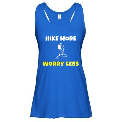 Hike More Worry Less Hiking Camping Hiker Gift Ladies Essential Flowy Tank