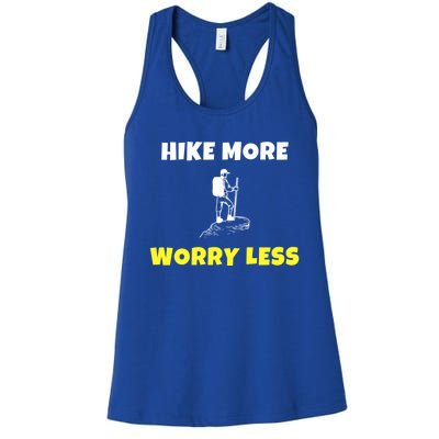 Hike More Worry Less Hiking Camping Hiker Gift Women's Racerback Tank