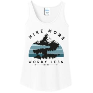 Hike More Worry Less Hiking Climbing Camping Outdoor Hiker Gift Ladies Essential Tank