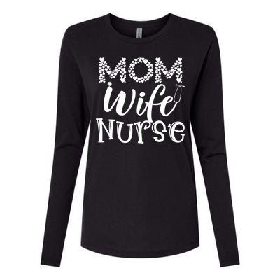 Heart Mom Wife Nurse Great Gift Stethoscope Wife Nurse Mom Gift Womens Cotton Relaxed Long Sleeve T-Shirt