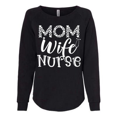 Heart Mom Wife Nurse Great Gift Stethoscope Wife Nurse Mom Gift Womens California Wash Sweatshirt