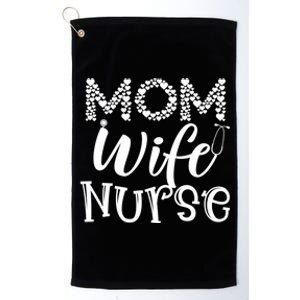 Heart Mom Wife Nurse Great Gift Stethoscope Wife Nurse Mom Gift Platinum Collection Golf Towel