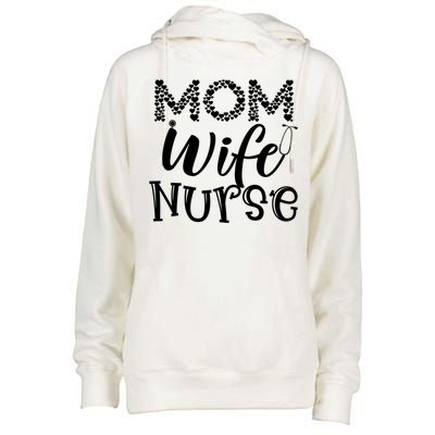 Heart Mom Wife Nurse Great Gift Stethoscope Wife Nurse Mom Gift Womens Funnel Neck Pullover Hood