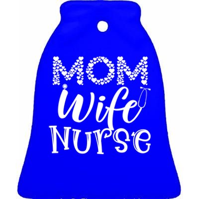 Heart Mom Wife Nurse Great Gift Stethoscope Wife Nurse Mom Gift Ceramic Bell Ornament