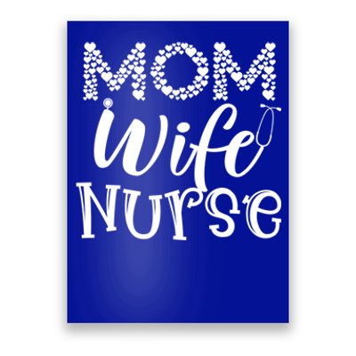 Heart Mom Wife Nurse Great Gift Stethoscope Wife Nurse Mom Gift Poster