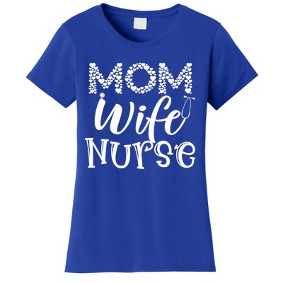 Heart Mom Wife Nurse Great Gift Stethoscope Wife Nurse Mom Gift Women's T-Shirt