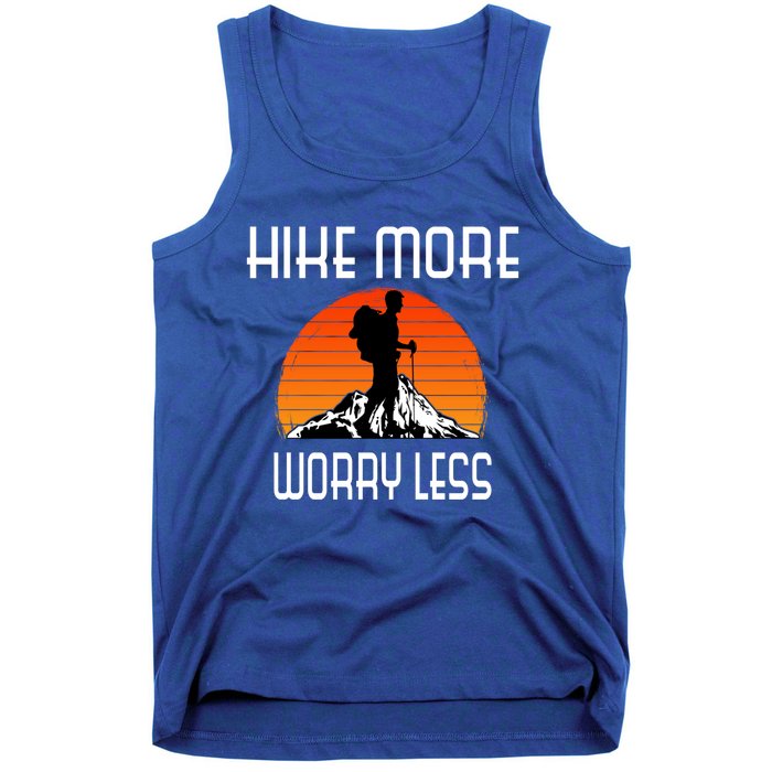 Hike More Worry Less Trekking Hiking Vacay Vibes Gift Tank Top