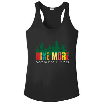 Hike More Worry Less Mountain Camping Gift Ladies PosiCharge Competitor Racerback Tank