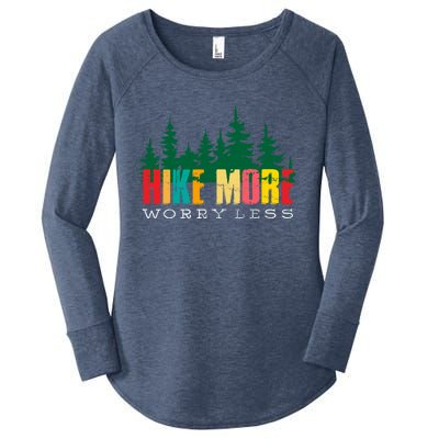 Hike More Worry Less Mountain Camping Gift Women's Perfect Tri Tunic Long Sleeve Shirt