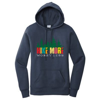 Hike More Worry Less Mountain Camping Gift Women's Pullover Hoodie