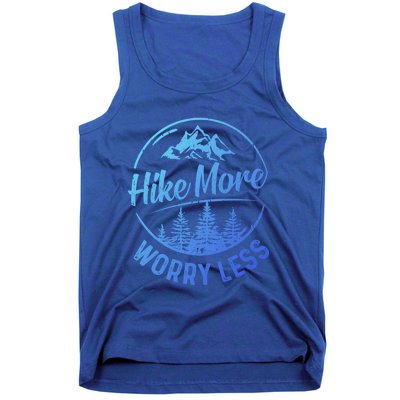 Hike More Worry Less Gift Funny Hiking Camping Lovers Hiker Gift Tank Top