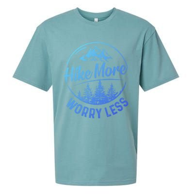 Hike More Worry Less Gift Funny Hiking Camping Lovers Hiker Gift Sueded Cloud Jersey T-Shirt