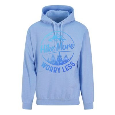 Hike More Worry Less Gift Funny Hiking Camping Lovers Hiker Gift Unisex Surf Hoodie