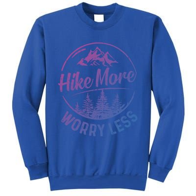 Hike More Worry Less Gift Funny Hiking Camping Lovers Hiker Gift Sweatshirt