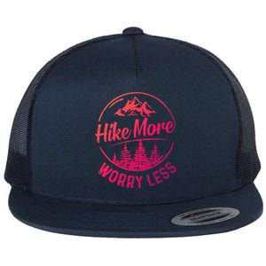 Hike More Worry Less Gift Funny Hiking Camping Lovers Hiker Gift Flat Bill Trucker Hat