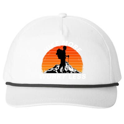 Hike More Worry Less Social Distancing Hiking Nature Camping Gift Snapback Five-Panel Rope Hat