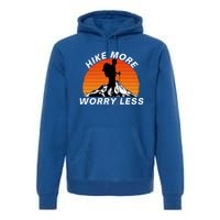 Hike More Worry Less Social Distancing Hiking Nature Camping Gift Premium Hoodie