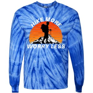 Hike More Worry Less Social Distancing Hiking Nature Camping Gift Tie-Dye Long Sleeve Shirt