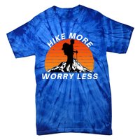 Hike More Worry Less Social Distancing Hiking Nature Camping Gift Tie-Dye T-Shirt