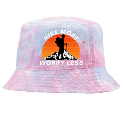 Hike More Worry Less Social Distancing Hiking Nature Camping Gift Tie-Dyed Bucket Hat