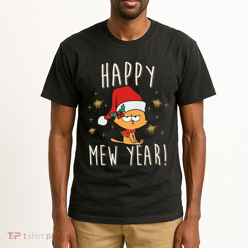 Happy Mew Year 2025 Funny Cat New Years Eve Party Supplies Tall T-Shirt