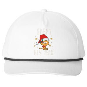 Happy Mew Year 2025 Funny Cat New Years Eve Party Supplies Snapback Five-Panel Rope Hat