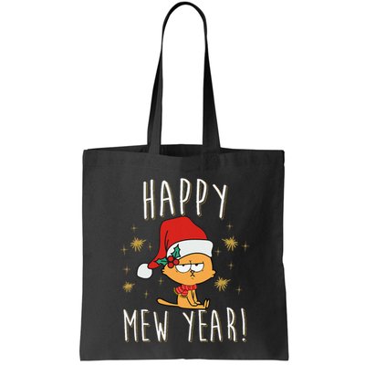 Happy Mew Year 2025 Funny Cat New Years Eve Party Supplies Bag