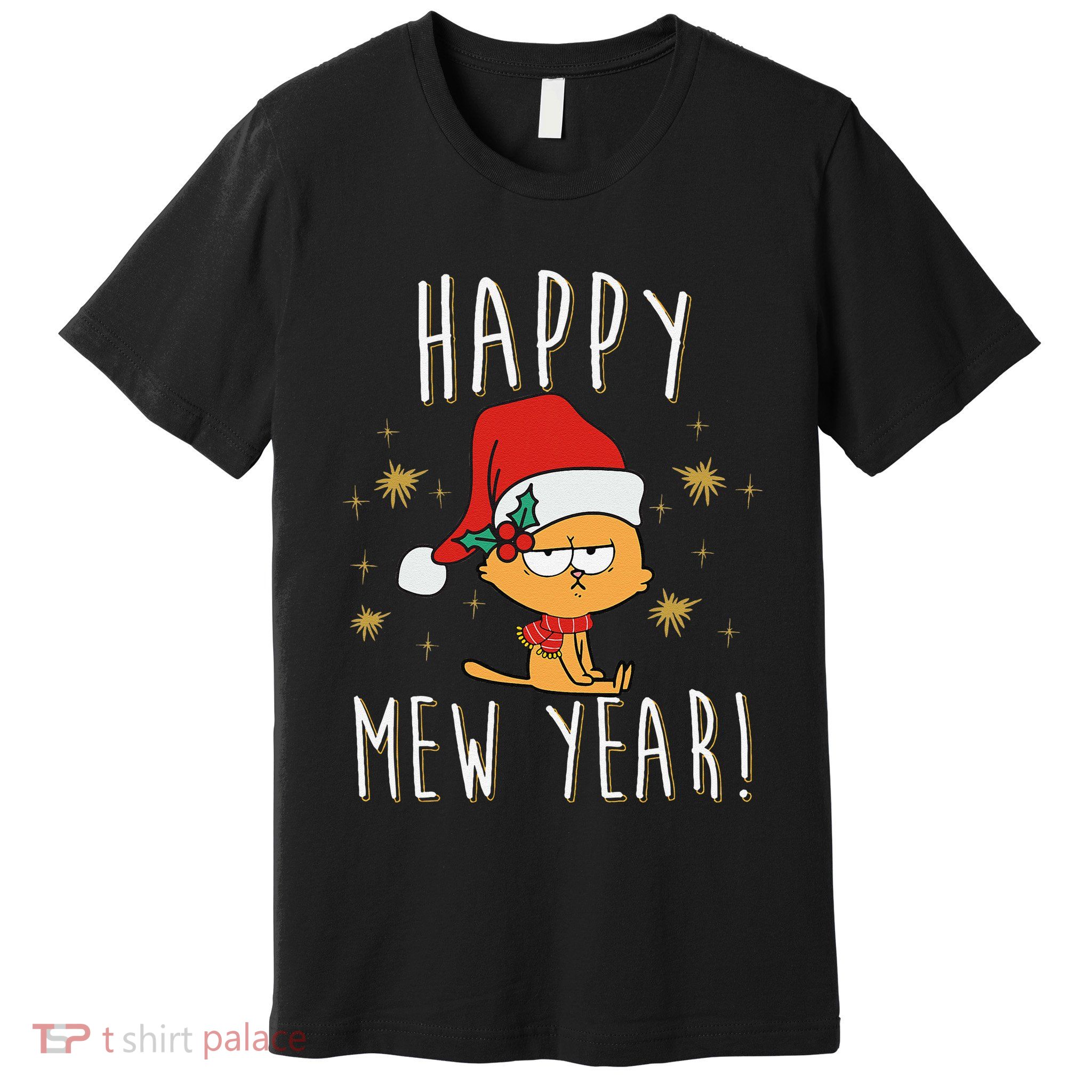 Happy Mew Year 2025 Funny Cat New Years Eve Party Supplies Premium T-Shirt