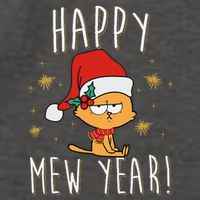 Happy Mew Year 2025 Funny Cat New Years Eve Party Supplies Vector Backpack