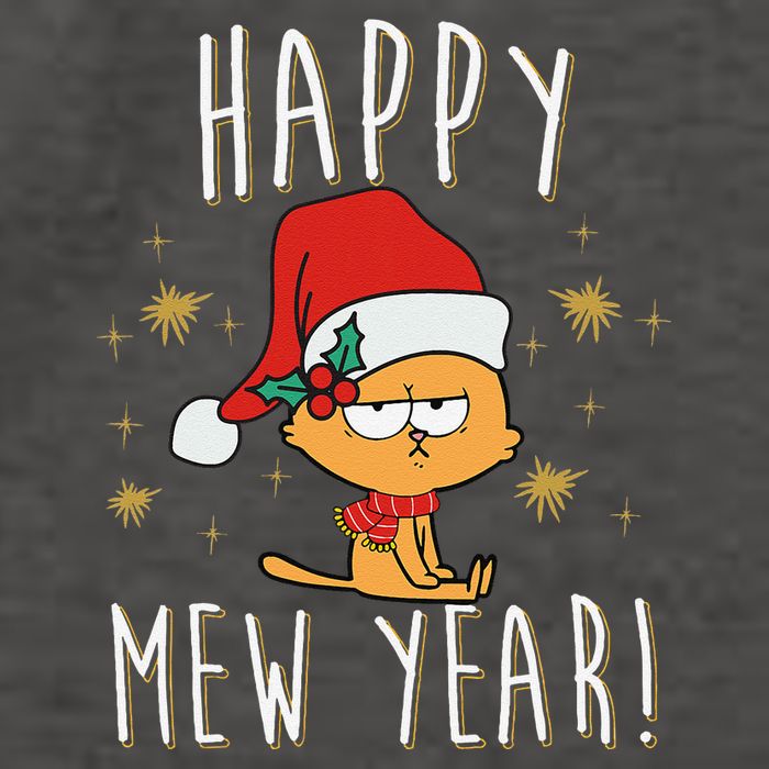 Happy Mew Year 2025 Funny Cat New Years Eve Party Supplies Vector Backpack