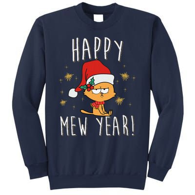 Happy Mew Year 2025 Funny Cat New Years Eve Party Supplies Sweatshirt