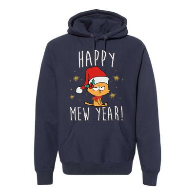 Happy Mew Year 2025 Funny Cat New Years Eve Party Supplies Premium Hoodie