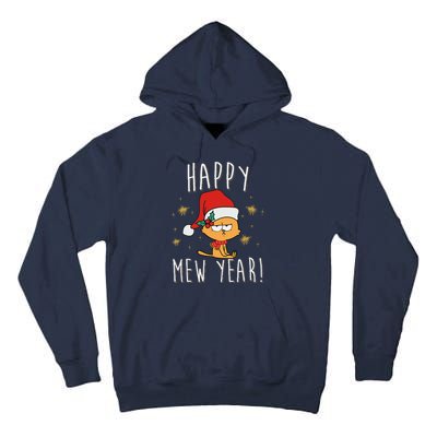 Happy Mew Year 2025 Funny Cat New Years Eve Party Supplies Tall Hoodie