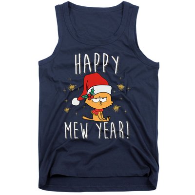 Happy Mew Year 2025 Funny Cat New Years Eve Party Supplies Tank Top