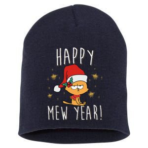 Happy Mew Year 2025 Funny Cat New Years Eve Party Supplies Short Acrylic Beanie