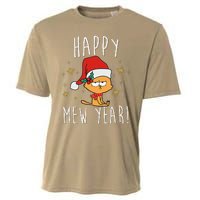 Happy Mew Year 2025 Funny Cat New Years Eve Party Supplies Cooling Performance Crew T-Shirt