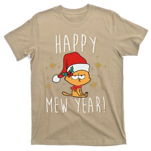 Happy Mew Year 2025 Funny Cat New Years Eve Party Supplies T-Shirt