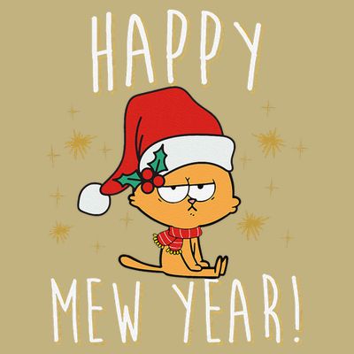 Happy Mew Year 2025 Funny Cat New Years Eve Party Supplies T-Shirt