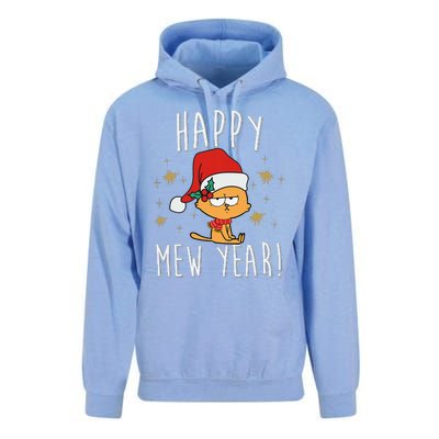 Happy Mew Year 2025 Funny Cat New Years Eve Party Supplies Unisex Surf Hoodie