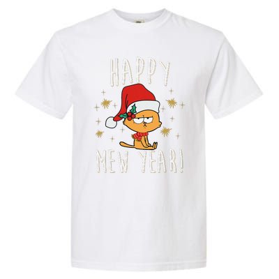 Happy Mew Year 2025 Funny Cat New Years Eve Party Supplies Garment-Dyed Heavyweight T-Shirt