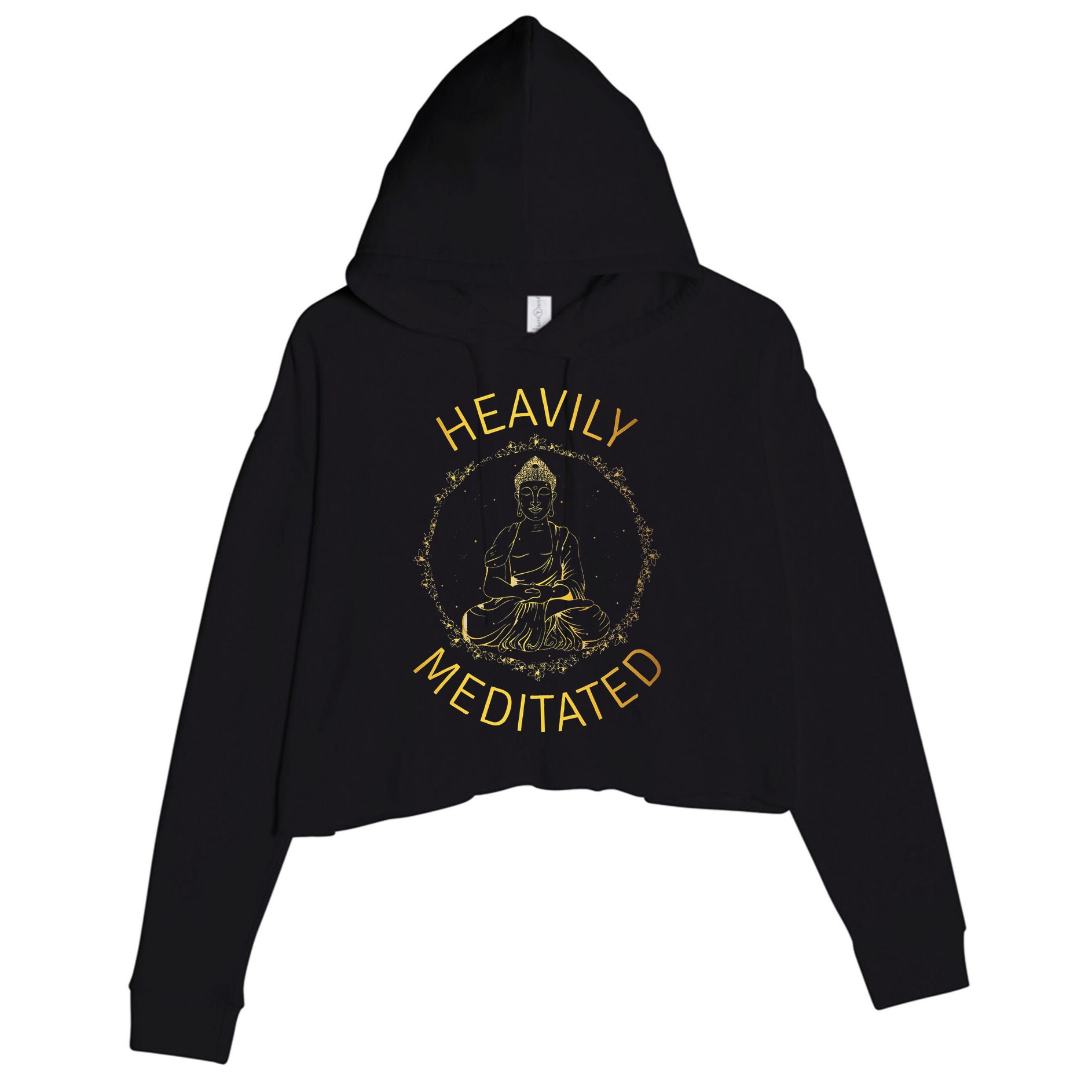Heavily Meditated Yoga Meditation Spiritual Warrior Buddhist Crop Fleece Hoodie