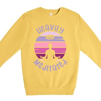 Heavily Meditated Yoga Meditation Spiritual Gift Premium Crewneck Sweatshirt