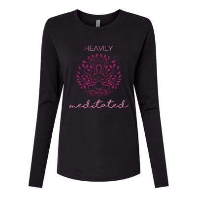 Heavily Meditated Yoga Meditation Spiritual Gift Womens Cotton Relaxed Long Sleeve T-Shirt