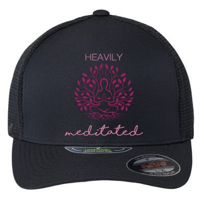 Heavily Meditated Yoga Meditation Spiritual Gift Flexfit Unipanel Trucker Cap